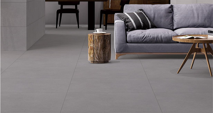 High Class Pure Gray Color Cement Look Porcelain Tiles without Textures for Simple Design KT66511