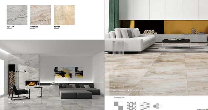 Fashion Design Luxury Natural Marble Look Porcelain TIles for Wall and Floor Decoration  4D117A