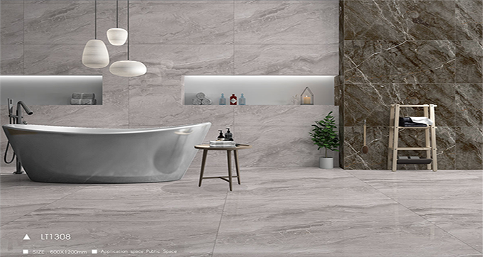 Whole Sale Price Gray Background Stone texture Marble Imitation Glazed Polished Porcelain Tiels 600*1200MM  LV12052