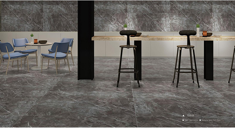  Dark Brown Marble Stone Glazed Polished Porcelain Tiles Ceramic Flooring Y15778