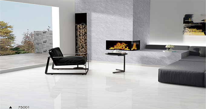 Low Price Black and White  Marble Look Stone Porcelain Tile Glazed Polished 750*1500MM for Wall and Floor Y15777