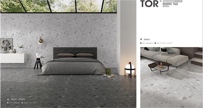 Customization Available Black Terrazzo Flooring White and Black Color Star Black Terrazzo Tiles SM603