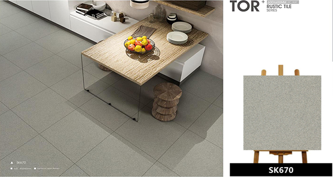 Hot Sale Full Body Rustic Gray Matt Finishing Flat Surface Porcelain Tiles 600*600MM SK670