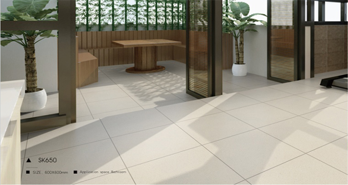  600*600 mm Full Body Rustic Matt Flat Finishing Anti-Slip Porcelain Tiles  Low water Absorption Flooring SK650