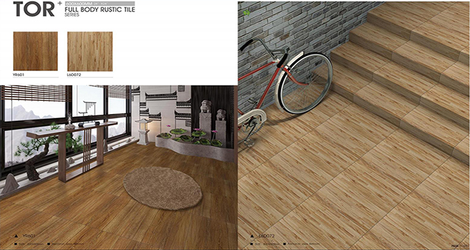  Non Slip Wood Porcelain Ceramic Tile Wood Look Porcelain Tile Design Interior Flooring Tile  3D6513 