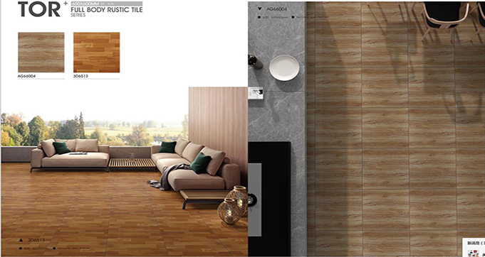 Different Sizes Available Matt Finishing Rustic Red Brown Wooden Grain Ceramic Tile Wood Look Porcelain Plank Floor Tile 3D6508