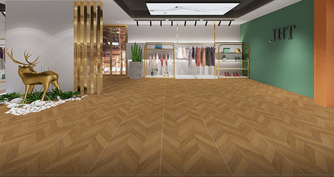 Fishbone 600*1200MM Wood Look Porcelain Tile Porcelain Wood Tile Ceramic Wood Design Interior Flooring Tile 12961