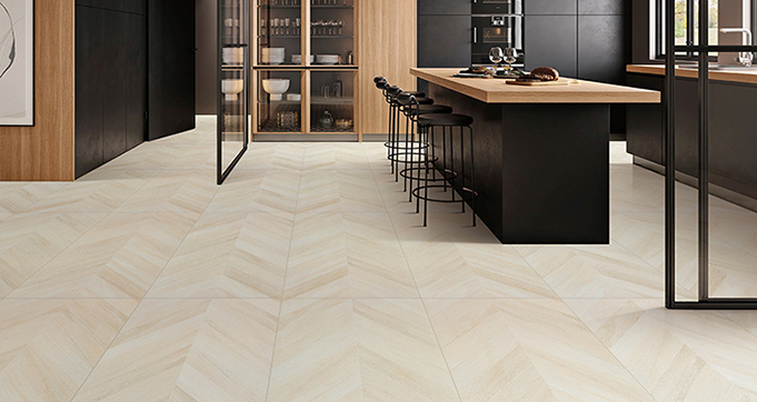 Non-slip Interior Room Rustic Wood Grain Fishbone Design Porcelain Floor Tile Ceramic Tiles  12972