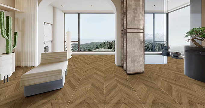 Manufacturer Direct Sale 600*1200  Vitrified Fishbone Rustic Wood Tiles Flooring  Non Slip Wood Porcelain Ceramic Tile12973