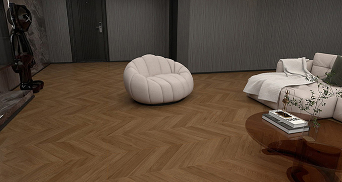 Wood Look Porcelain Tile Wood Fishbone Design Interior Flooring Tiles 3D Ceramic Tiles 750*1500MM G71573