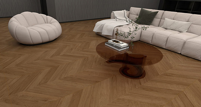 Wood Look Porcelain Tile Wood Fishbone Design Interior Flooring Tiles 3D Ceramic Tiles 750*1500MM G71573