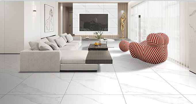 Kyknos White Marble Look Porcelain Tiles Anti-Slippery Ceramic Tiles 80*80CM with Low Water Absorption LV806 