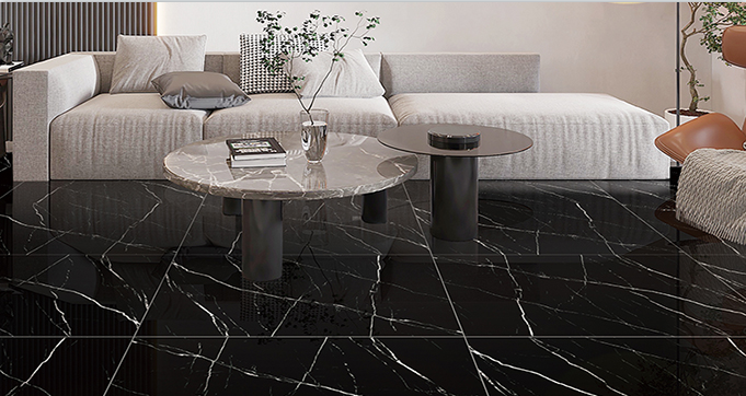 High Glossy Black and White Porcelain Tiles with Rectified Edge for Flooring and Wall Decoration 800*800 MM  NYP8608