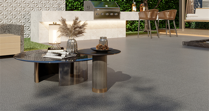 Matte Grey Outdoor Ceramic Porcelain Slab Granite Look Porcelain Floor tiles Exterior Courtyard Paving Stone  HSY6611