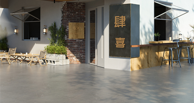 Sandstone Look Dark Gray Color Outdoor Flooring Full Body Dry Grain R11 Surface Super Non-Slippery  YLH613